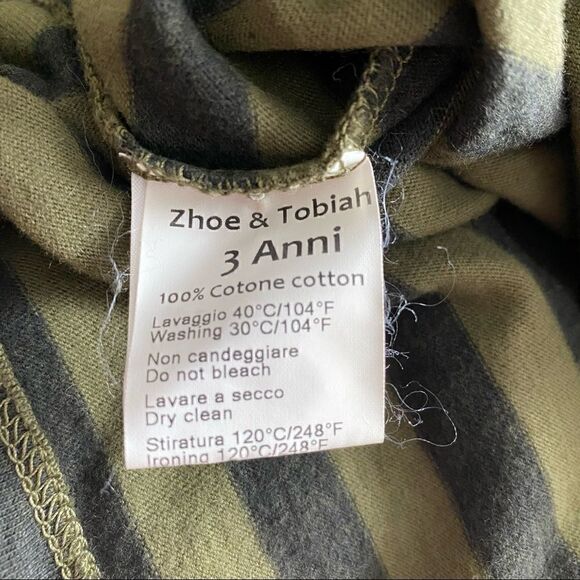 NWT Zhoe & Tobiah Kids‎ Striped Turtleneck Sweater in Green and Black Size 3 - Picture 6 of 8